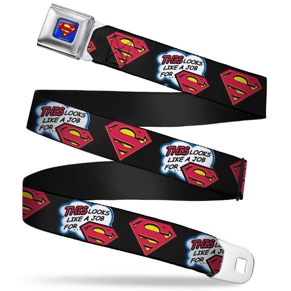 1787 Unisex-Adult's Seatbelt Belt Superman Kids, Multicolor, 1.0"